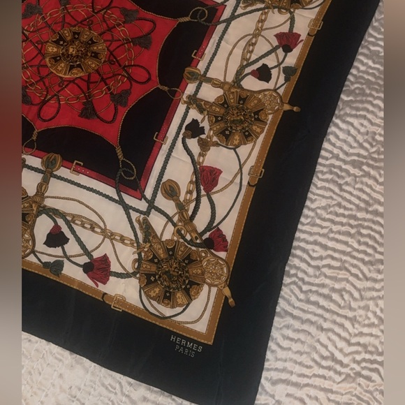 Hermes Paris 100% Silk Scarf Vintage Equestrian Gorgeous.. see many photos - Picture 6 of 15